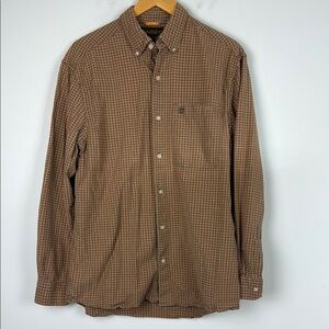 Timberland Brown Casual Flannel Button Down Shirt Size Medium